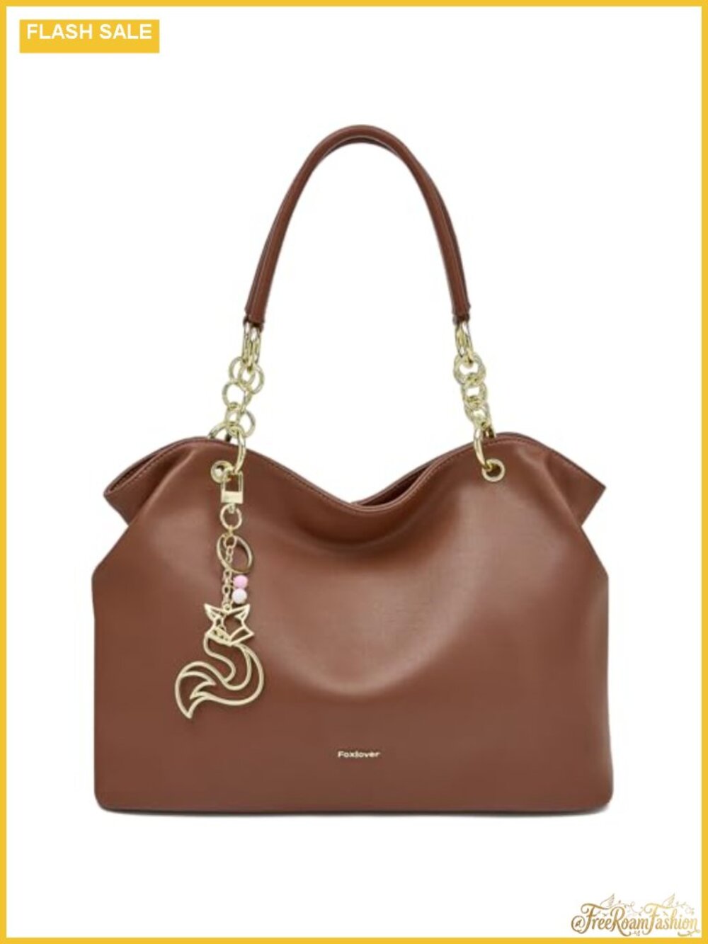 Leather Tote Handbag with Top Handle, Zipper Pockets, Large Capacity